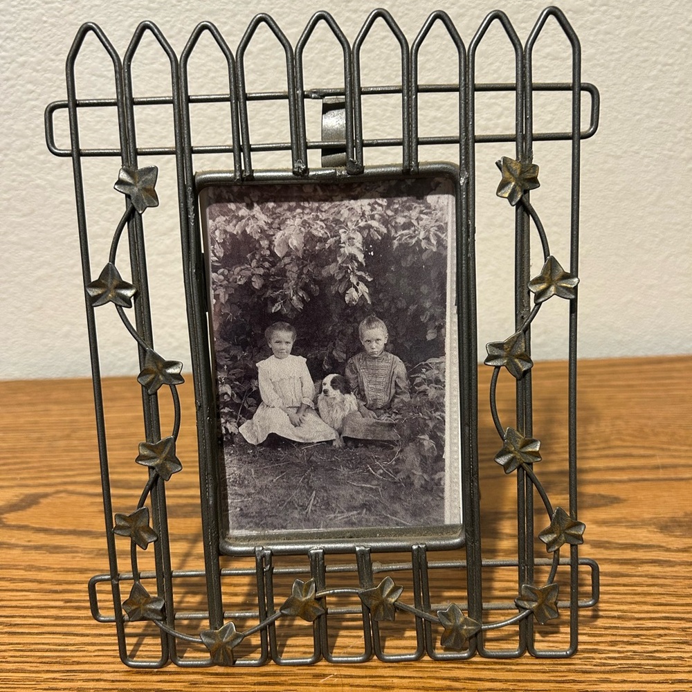 Metal Fence With Ivy Photo Frame